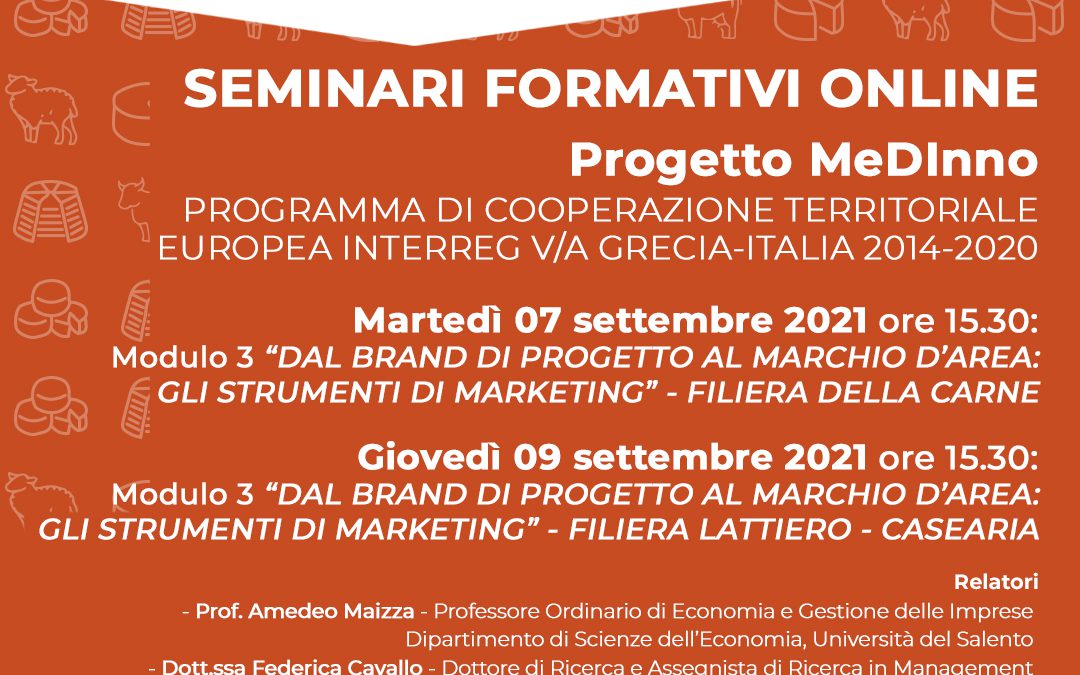 FREE Training Seminars of the MEDINNO project on Zoom | UPI Puglia