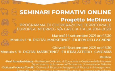 FREE Training Seminars of the MEDINNO project – Module 4 | UPI Puglia